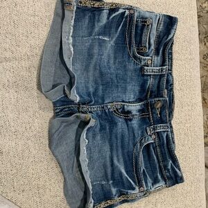 Buckle Denim Shorts